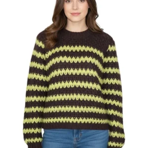 girocollo rigato - f4824 moro