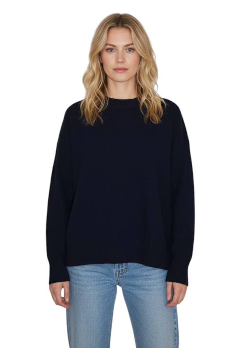 girocollo tinta unita - 2001 blu notte