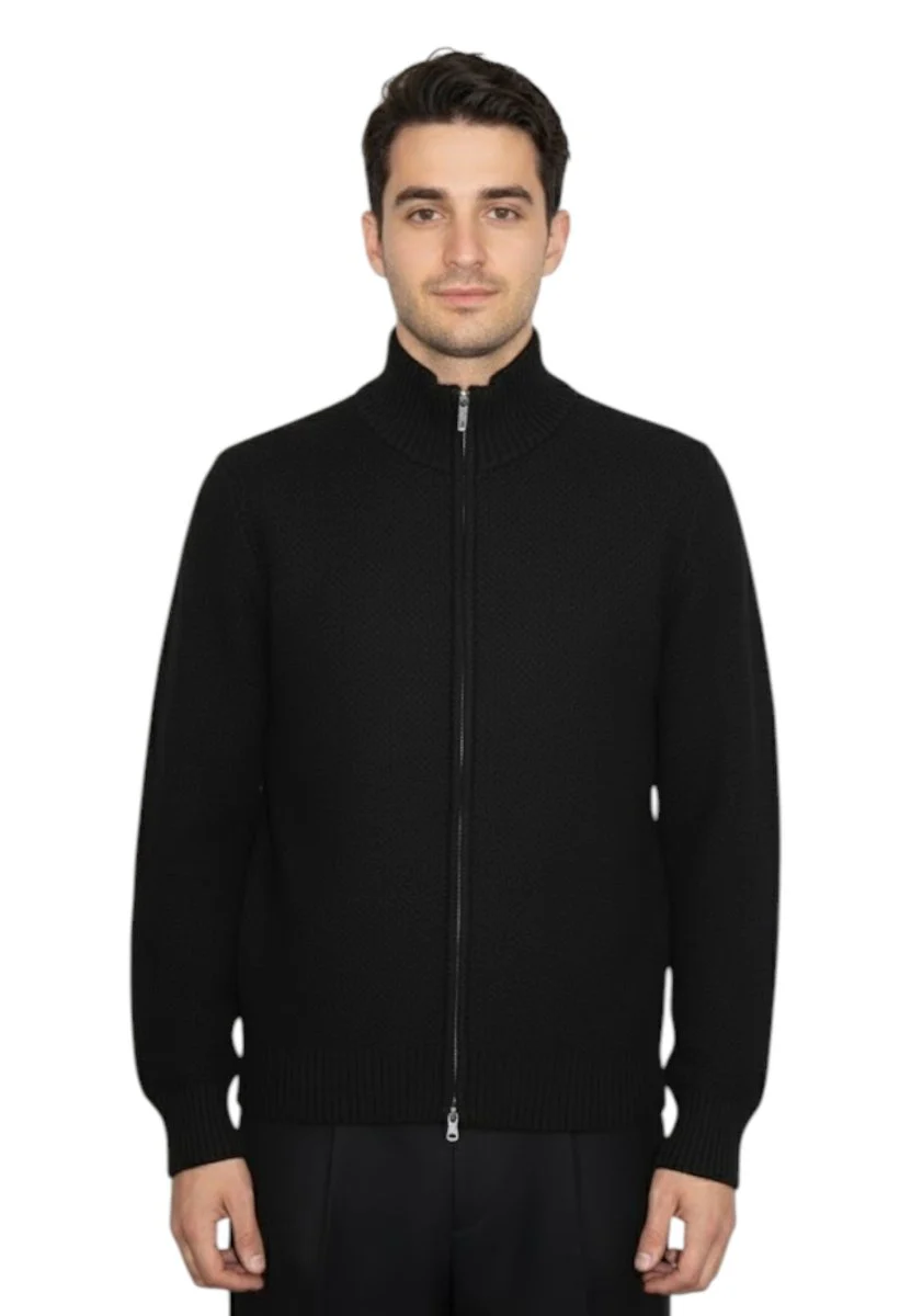 giubbotto con zip rasato calato - 10 nero