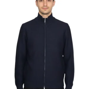 giubbotto con zip rasato calato - 20 navy