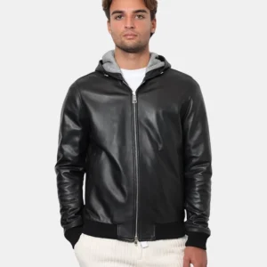 GIUBBOTTO IN PELLE EMANUELE CURCI - NERO