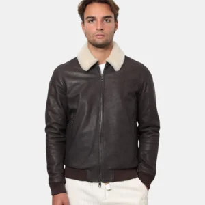 GIUBBOTTO IN PELLE EMANUELE CURCI - TESTA DI MORO