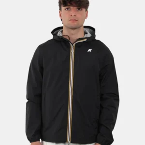 giubbotto k way mod. jack stretch nylon jersey - usy black pure