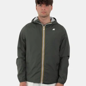 giubbotto k way mod. jack stretch nylon jersey - wmr green blackish