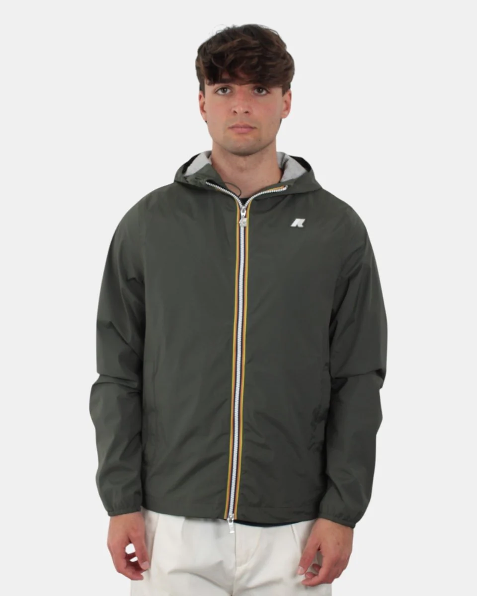 giubbotto k way mod. jack stretch nylon jersey - wmr green blackish - immagine 2