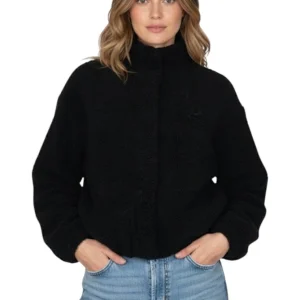 giubbotto oversize con bottoni - 024 nero