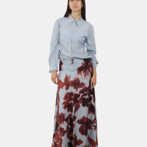 GONNA JUCCA IN SETA STAMPATA - 182 NUVOLA