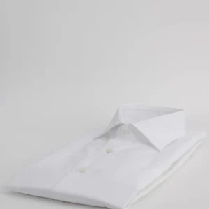 grigio - camicia manica lunga collo francese bianca