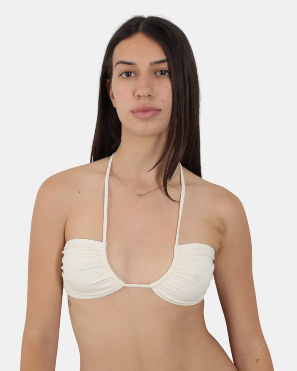HALTER NECK BANDEAU TOP - 10 CREAM