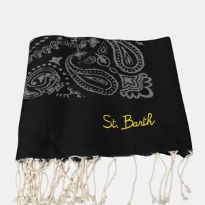 JACQUARD BEACH TOWEL WITH FRINGE - BANDANA 00