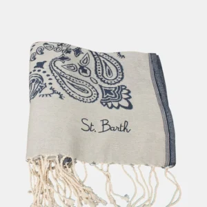 JACQUARD BEACH TOWEL WITH FRINGE - BANDANA 1061