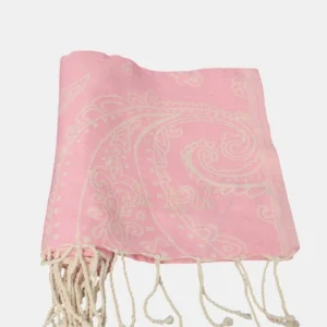 jacquard beach towel with fringe - elegant paisley 21 emb