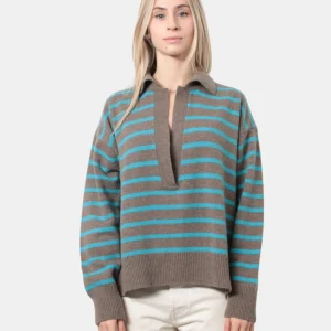 JEI-O - Polo A Manica Lunga Turchese