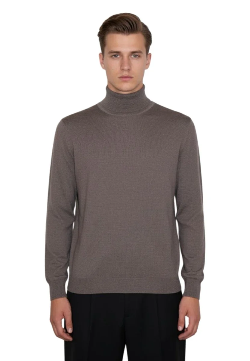 KANGRA - Dolcevita Manica Lunga Marrone - immagine 2