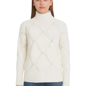 lupetto con losanghe - 102 panna