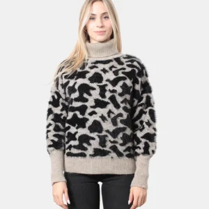MAGLIA A GIROCOLLO ANIMALIER