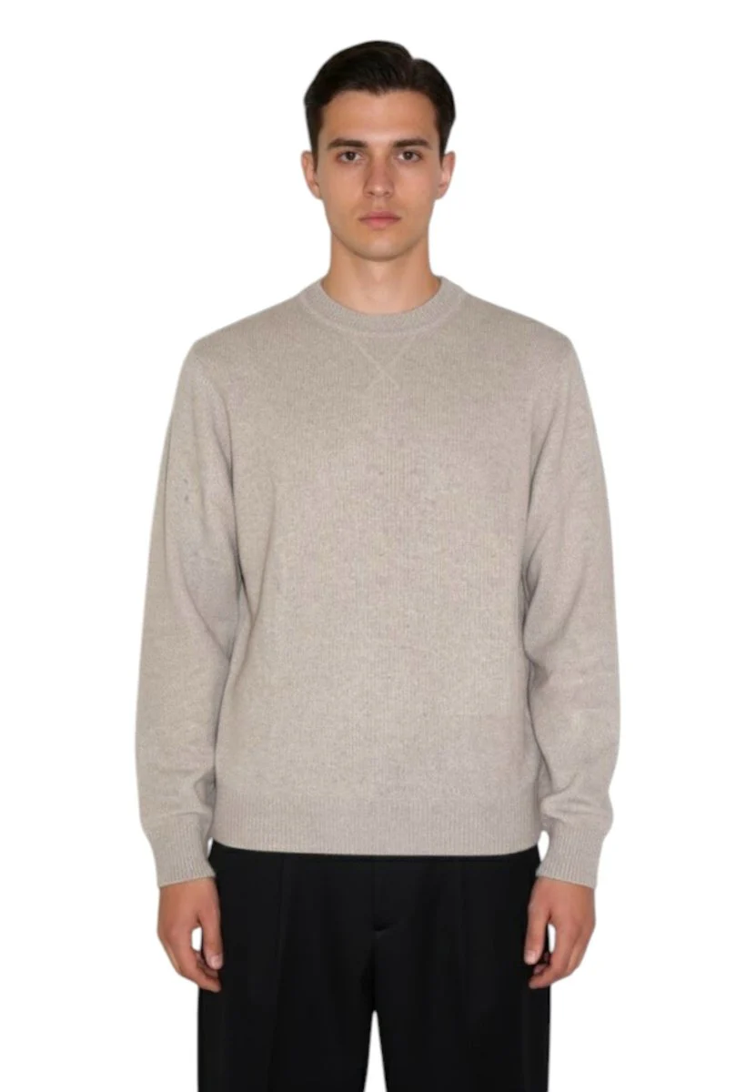 maglia a girocollo - beige - immagine 2