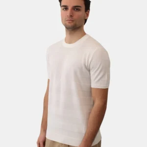 MAGLIA A GIROCOLLO KANGRA A RIGA LINCKS TINTA UNITA - 1 BIANCO