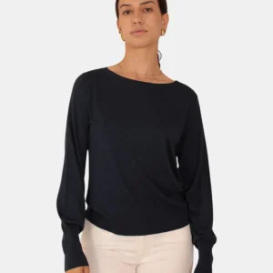 MAGLIA A GIROCOLLO KANGRA ABARCHETTA CON MANICA AMPIA - 238 BLU