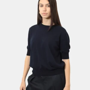 MAGLIA A GIROCOLLO KANGRA IN RASATO CALATO - 38 BLU