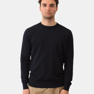 MAGLIA A GIROCOLLO KANGRA IN RASATO CALATO - 38 BLU