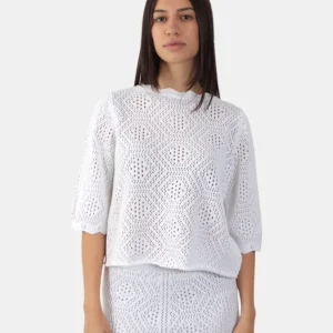 maglia a girocollo liviana conti - a01-0 bianco