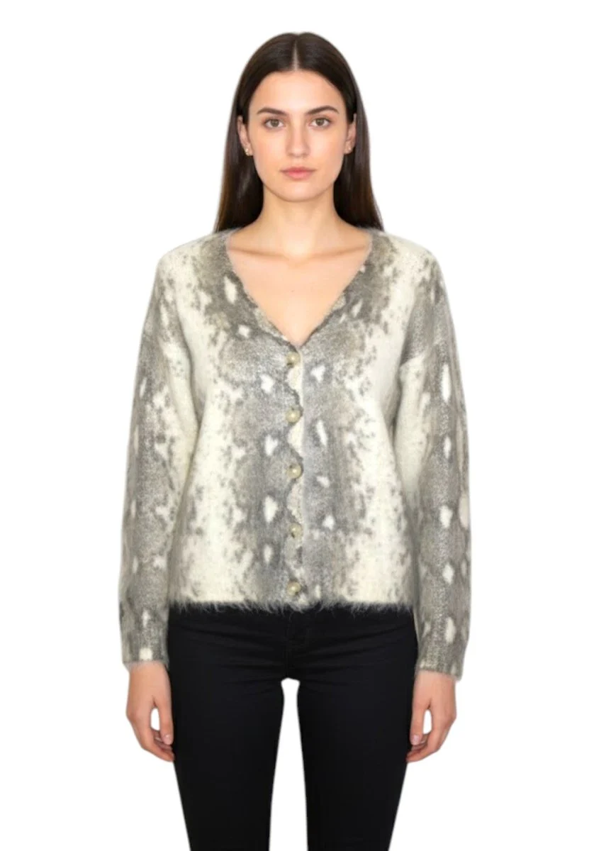 maglia a v - ff greige