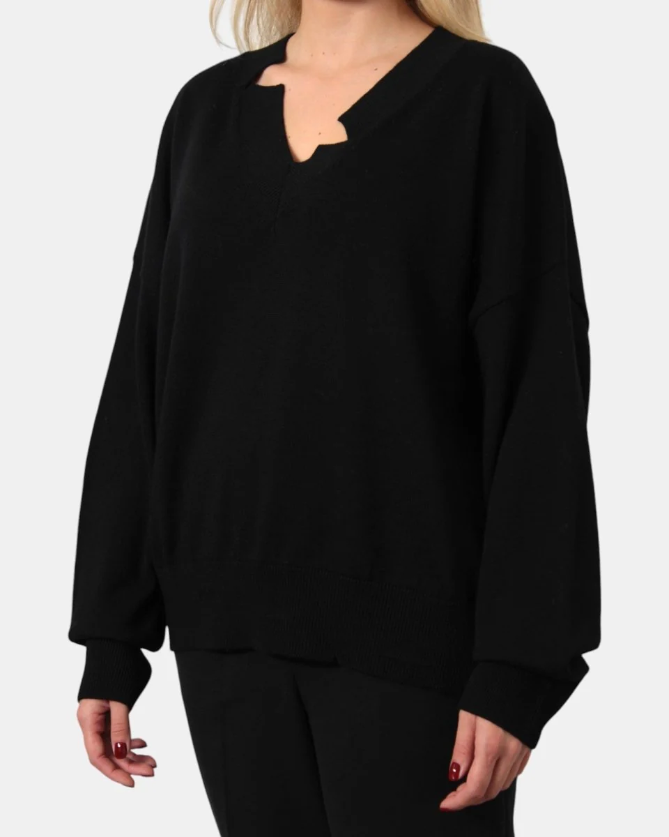 MAGLIA A V RASATO DANIELE FIESOLI - 13 NERO - immagine 5