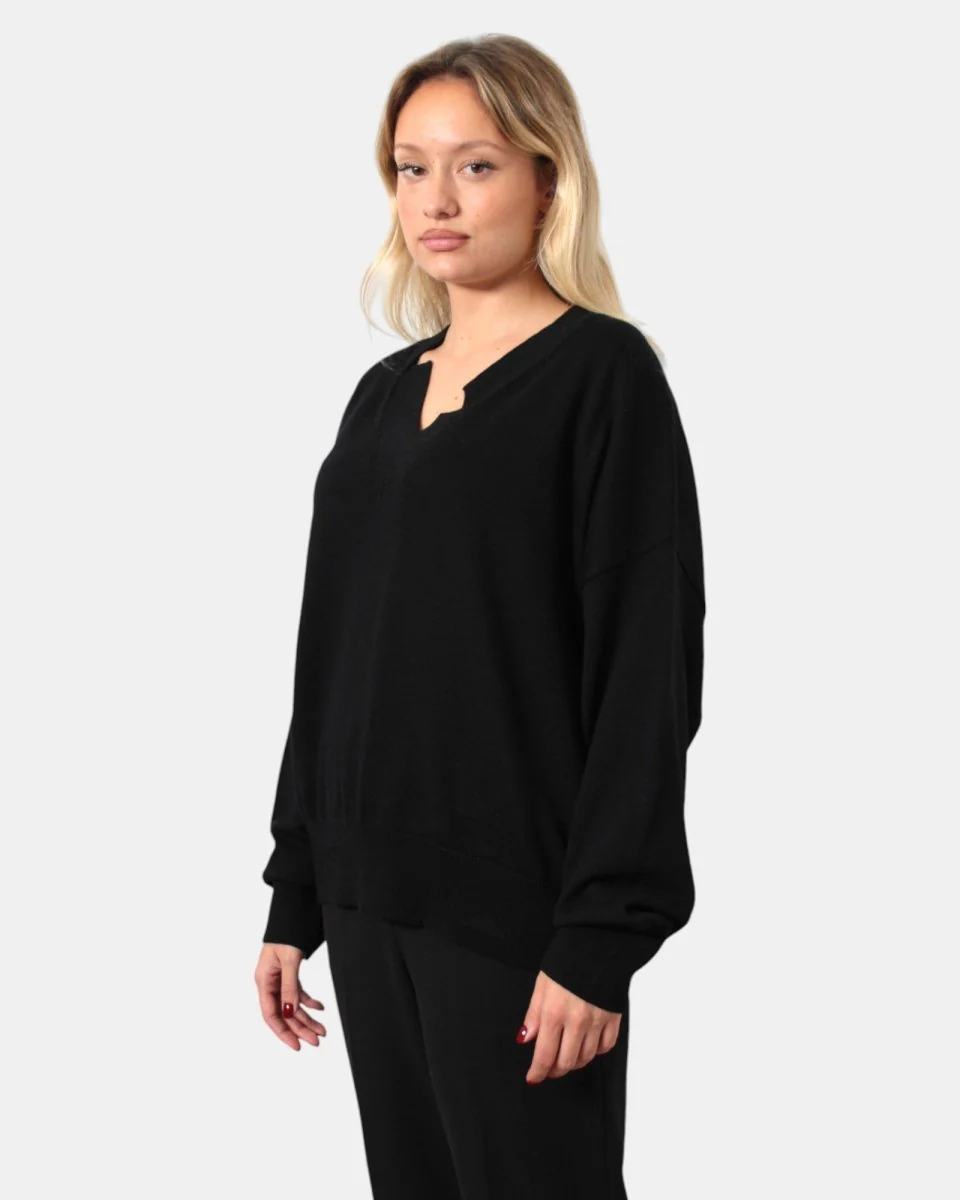 MAGLIA A V RASATO DANIELE FIESOLI - 13 NERO - immagine 3