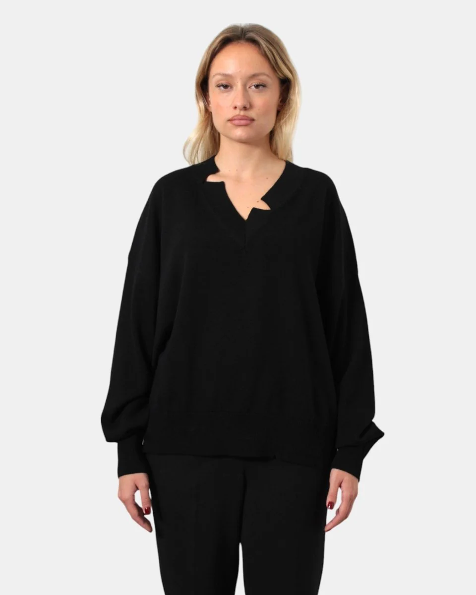 MAGLIA A V RASATO DANIELE FIESOLI - 13 NERO - immagine 6