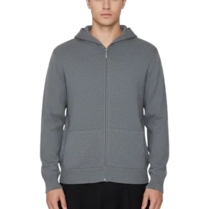 maglia con zip - grigio medio