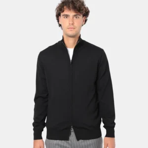 MAGLIA CON ZIP KANGRA - 00013 NERO
