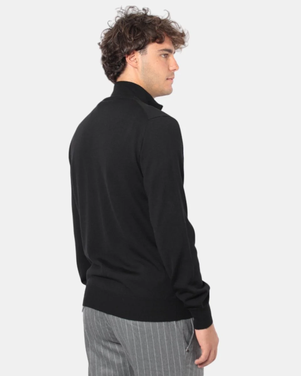 MAGLIA CON ZIP KANGRA - 00013 NERO - immagine 4
