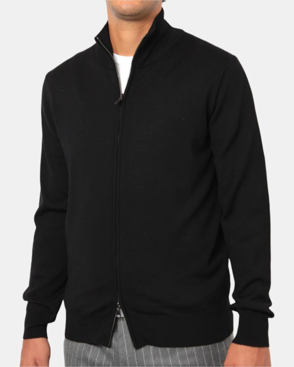 MAGLIA CON ZIP KANGRA - 00013 NERO - immagine 5