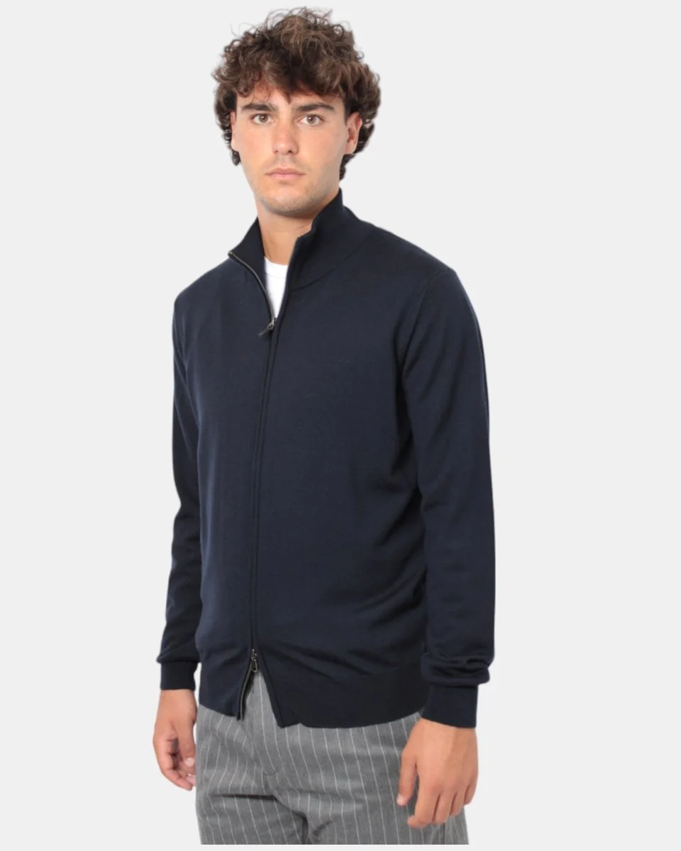 MAGLIA CON ZIP KANGRA - 00041 BLU - immagine 3