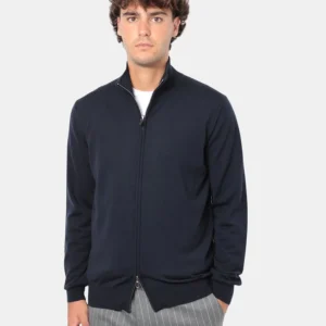 MAGLIA CON ZIP KANGRA - 00041 BLU