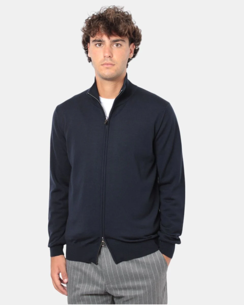 MAGLIA CON ZIP KANGRA - 00041 BLU