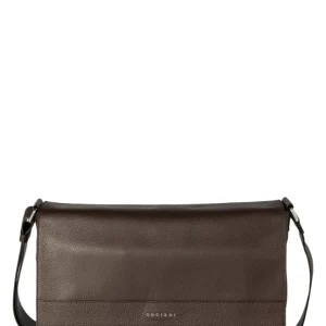 messenger micron in pelle martellata - ebano