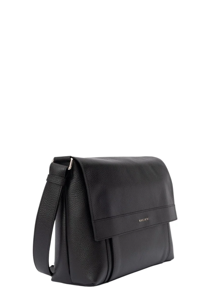 messenger micron in pelle martellata - nero - immagine 3