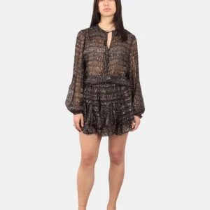 mini gonna donna - silk voile lurex geo leo