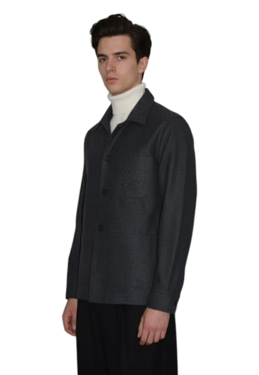 over shirt regular - 531 unito grigio - immagine 3