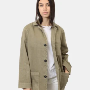 OVERSHIRT CIRCOLO 1901 IN MISTO LINO E COTONE - OLIVA