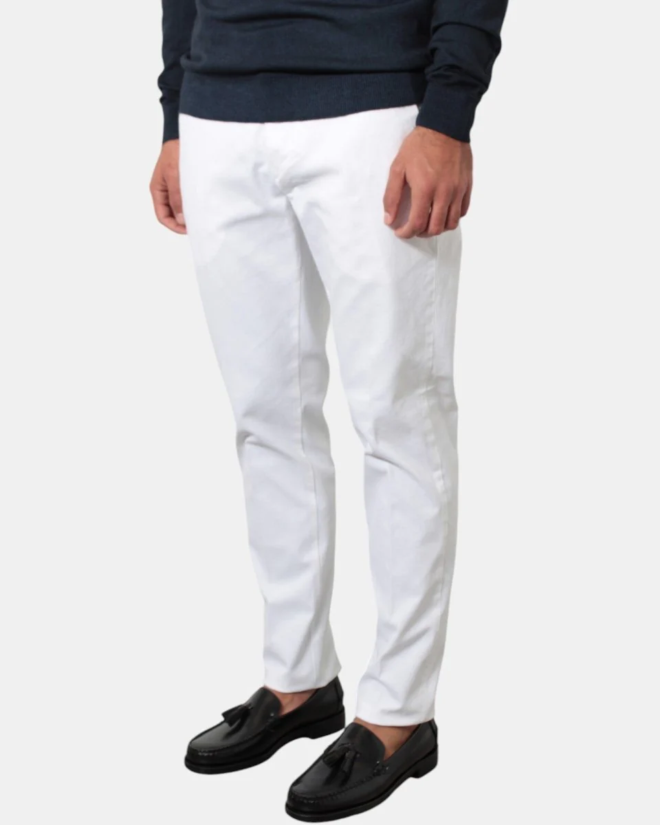 PANTALONE BE.ABLE MOD. LOUIS REGULAR - BIANCO - immagine 3