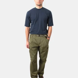 PANTALONE CARGO WHITE SAND IN RASATELLO DI COTONE - 27 VERDE