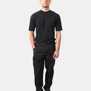 PANTALONE CARGO WHITE SAND IN RASATELLO DI COTONE - 999 NERO