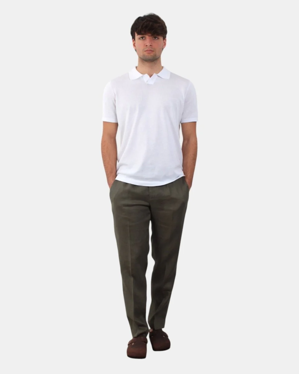 PANTALONE CON COULISSE MICHELE CARBONE MOD. ADAM - 1020 MILITARE