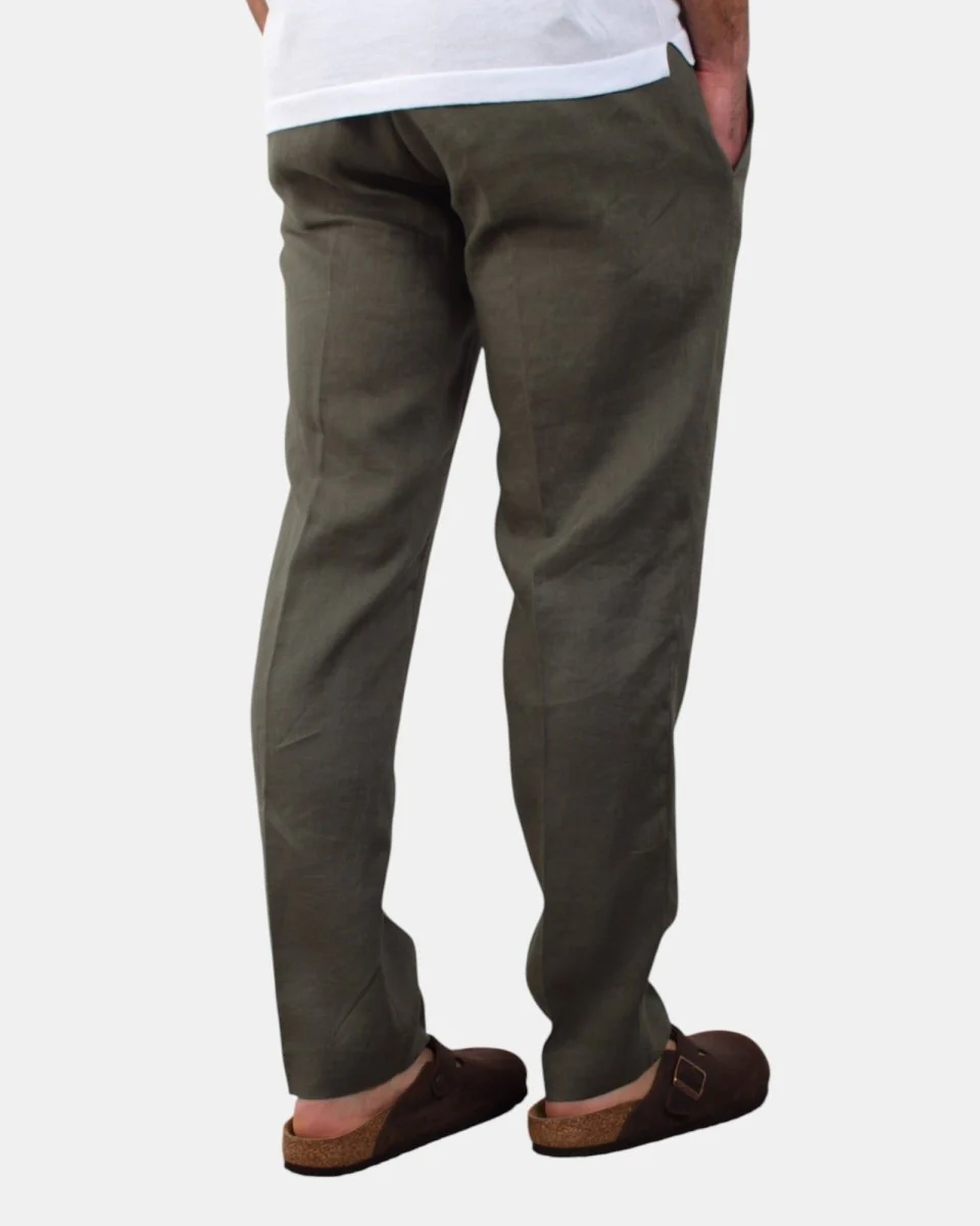 PANTALONE CON COULISSE MICHELE CARBONE MOD. ADAM - 1020 MILITARE - immagine 4