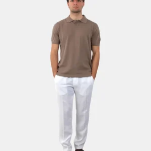 PANTALONE CON COULISSE MICHELE CARBONE MOD. ADAM - 282 BIANCO