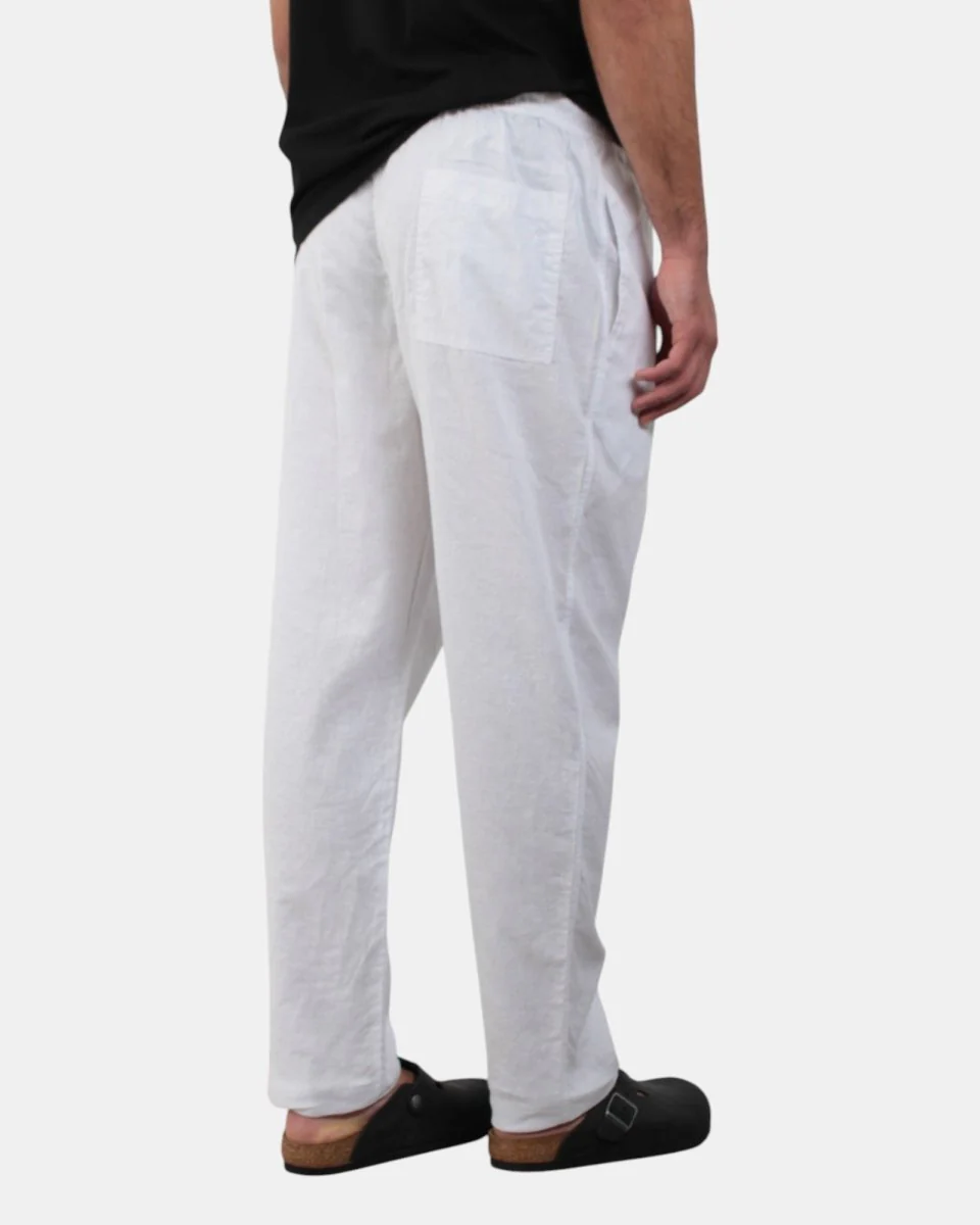 pantalone in lino - bianco - immagine 4