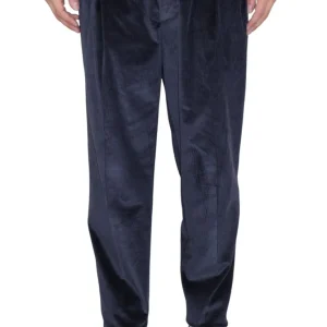 pantalone in velluto - 037 blu navy
